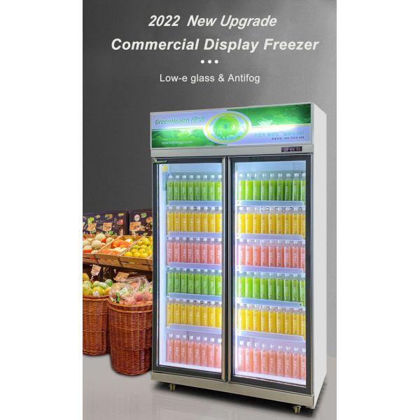 Multi Gate Glass Budget Upright Refrigerated Display Cabinet Chest Freezer 738L