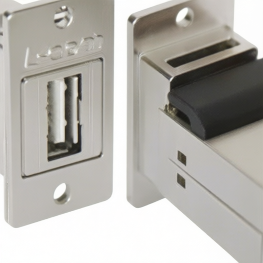 USB A-B shielded coupler and flange adaptor panel mount kit L-com ECF504-AB zinc alloy flange design