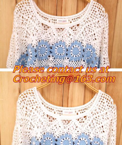 Crocheted Lace Women Shirts For Dress Cover Up Casual Wearing Summer 2015 new Pull over