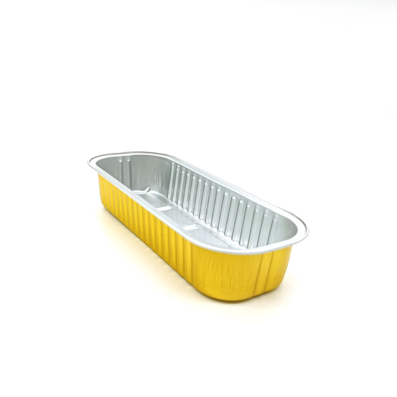 Restaurant Bakery Gold-color Baking Aluminum Foil Tray Container for Food Cooking