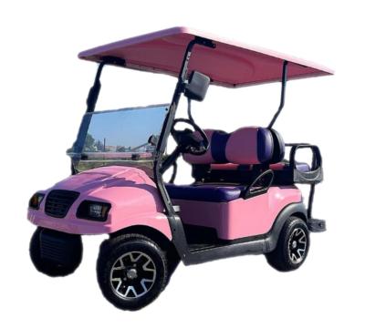 Carrinho de golfe Aetric EV rosa 2-4 passageiros 25 mph-40 mph com pára-brisa dobrável