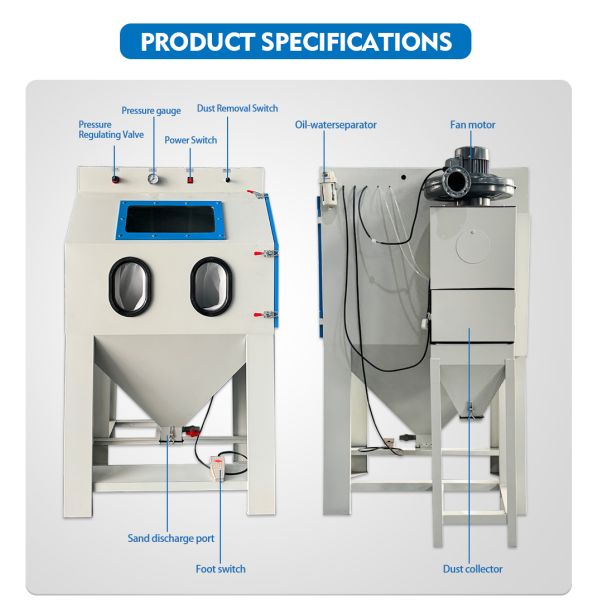 Dust Free Dry Sand Blasting Cabinet industrial CE Certificated