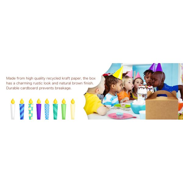 Brown Goodies Boxes Dessert/ Treat/ Gable/ Kraft Party Favor Boxes, Popcorn,Toys,Baby Showers,Birthday