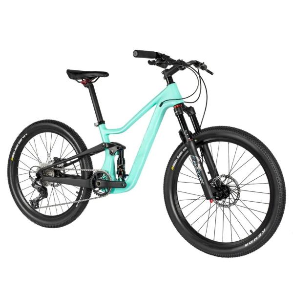 24 Inch Teenager Carbon Mountain Bike W/Shimano 10Speed Full Suspension Bike