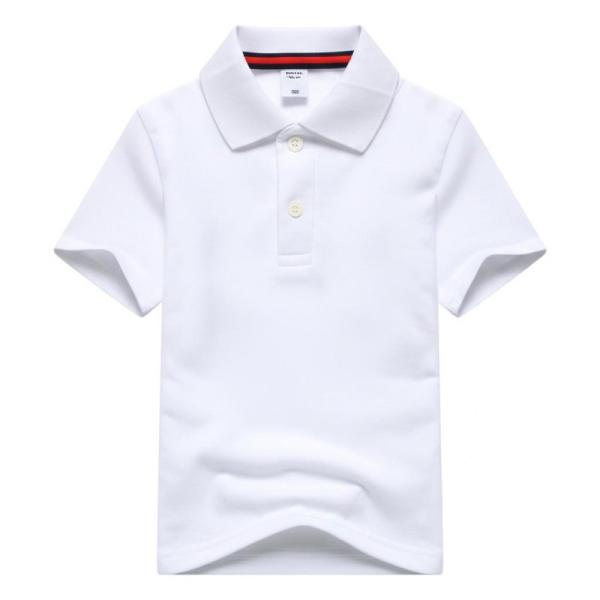 T-shirts de polo pour enfants d'été avec collier de polo et instructions pour le lavage en machine