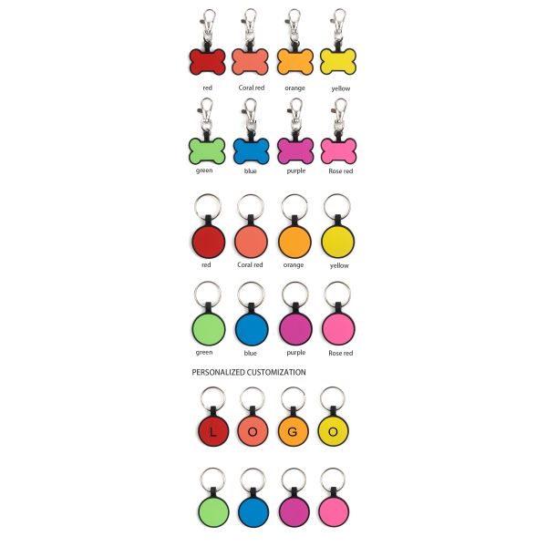 Rose Orange Blank Dog ID Tags Silicone Name Tags For Dogs Personalized