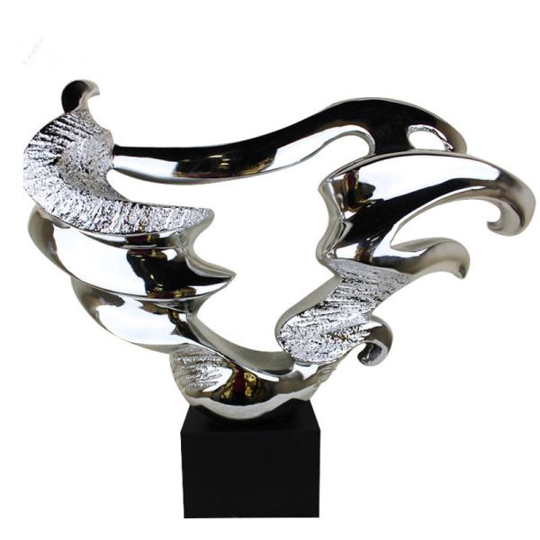 Outdoor Garden Stainless Steel Abstract Sculpture / Metal Garden Sculptures For Decor