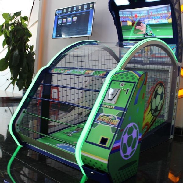 Metal Material Football Shooting Machine / Soccer Game Machine