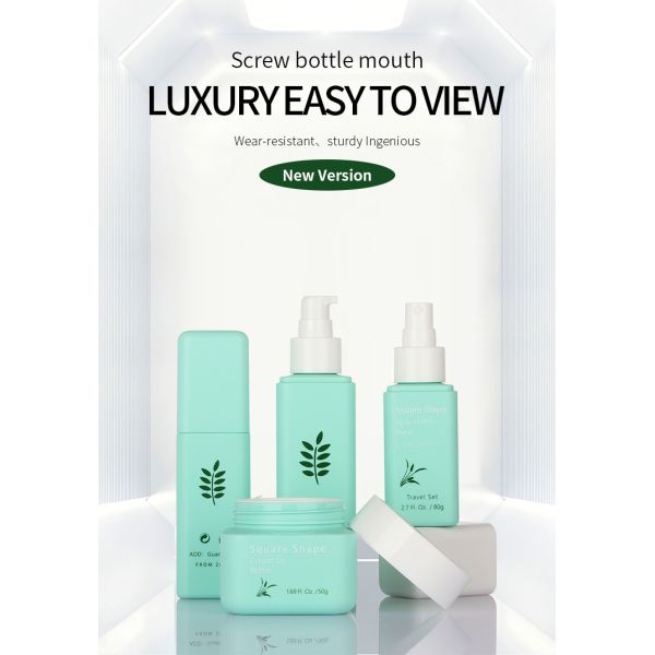 Elegant Green Cosmetic Packaging Sets 50g 80g 100ml 160ml Simple Style