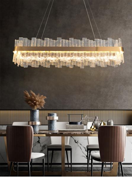 Led chandelier Living room chandeliers rectangular Kitchen fixture frosted matte glass entryway chandelier(WH-CY-195)