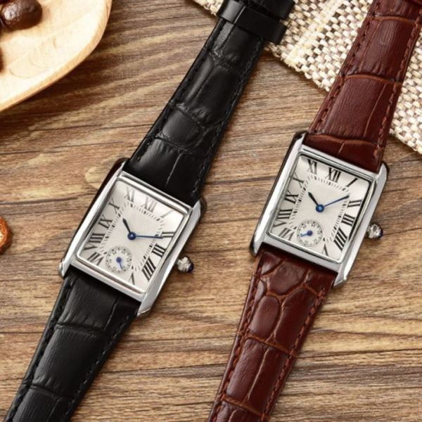 Vintage Square Face Luxury Women'S Watch Pin Buckle Quartz Movement