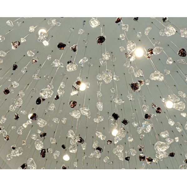 Nordic Style Modern Indoor Decoration Light Villa Mall Staircase Handmade Art Glass Chandelier Customize