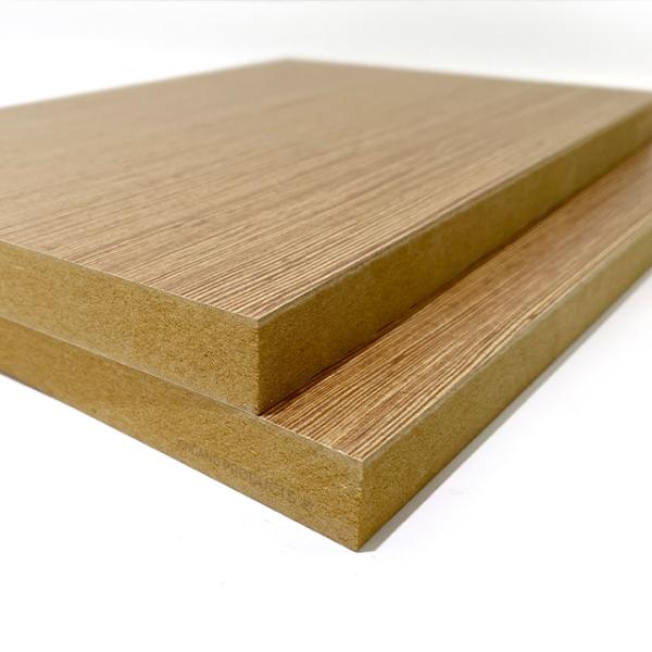 Linear Grain Melamine MDF Board Teak Texture For High End Furniture And Office Interior