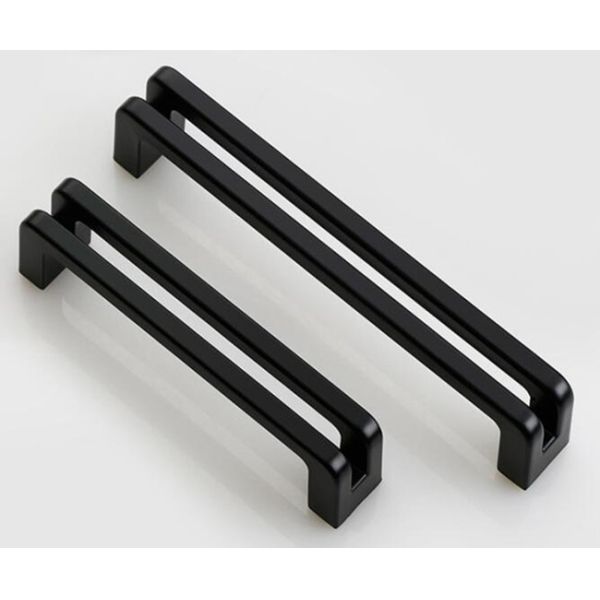 Matter Black Kitchen Cabinet Handles American Hollow Design Zinc Drawer pulls 160mm Chrome Drawer Pulls