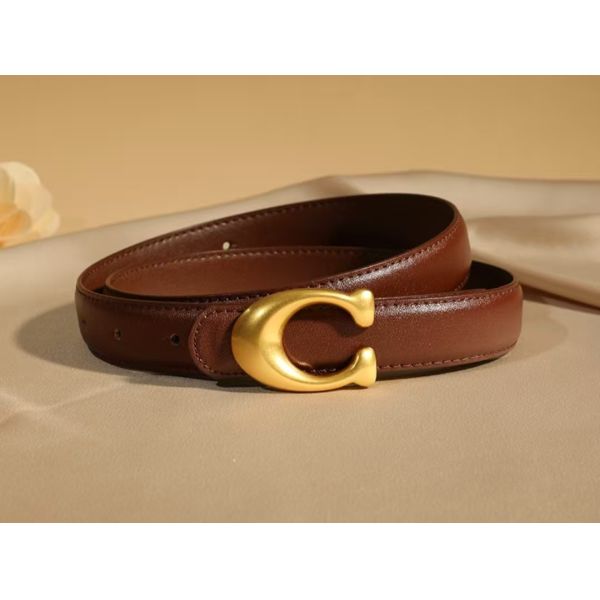 Women's double-sided genuine leather belt, fashionable solid jeans belt,