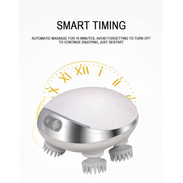 White ABS Plastic Electric Relaxation Massager Vibrating Hair Scalp Massage Machine OEM