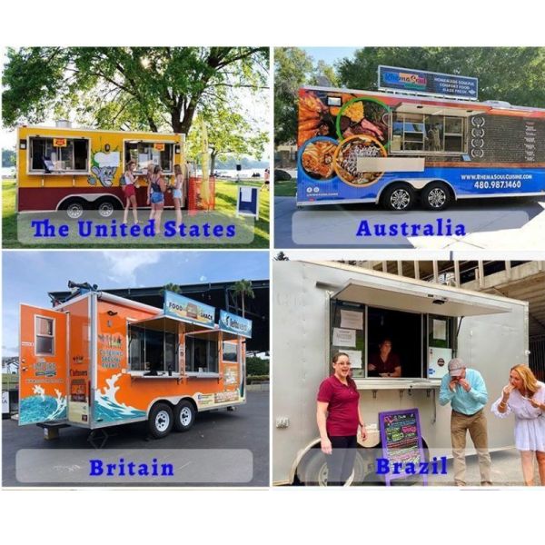 4 Meter Coffee Cart Trailer Yieson Fast Food Carts for Outdoor Food Service Events