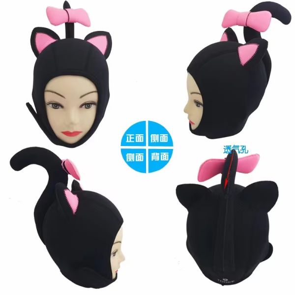 Custom Logo 3mm Neoprene Thermal Scuba Diving Hood With Velcro