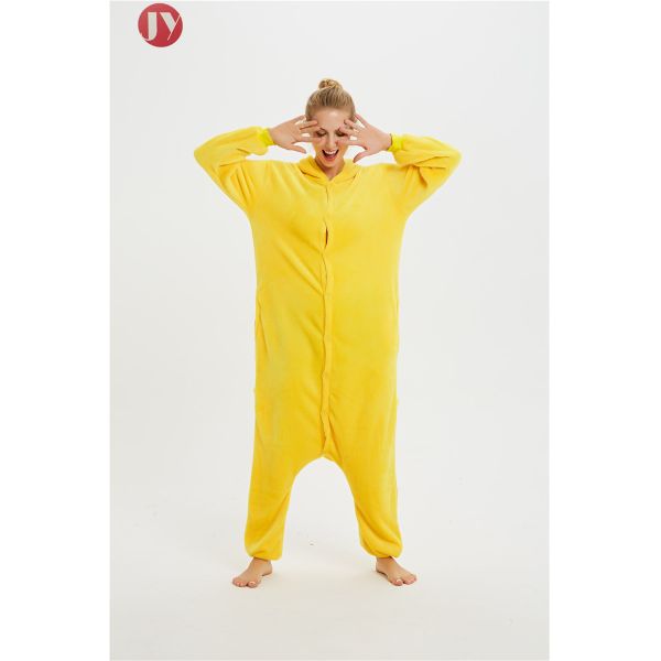 Wholesale Flannel Polyester Animal Pajamas Pikaqiu Adults Onesie Sleepwear