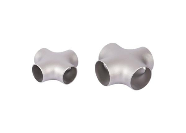 Titanium 4 Way Cross Pipe Fitting Pressure Corrosion Resistant for Industrial Use