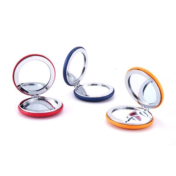 Espelho de bolso de PU dobrável com logotipo personalizado
