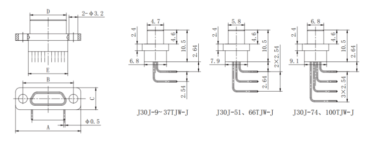  MIL-DTL-83513 Series MDM Metal Shell 15 Pin Micro-D Male Right Angel PCB Soldering Type Connector J30J-15TJW-J