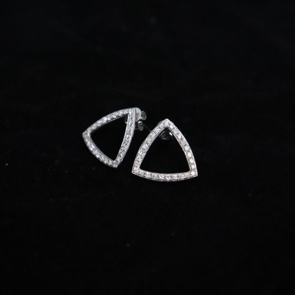 Customized 18K Gold Triangle Diamond Earrings Fine Jewelry IGI GIA Lab Grown Diamonds Perfect Anniversary Wedding Banquet Gift