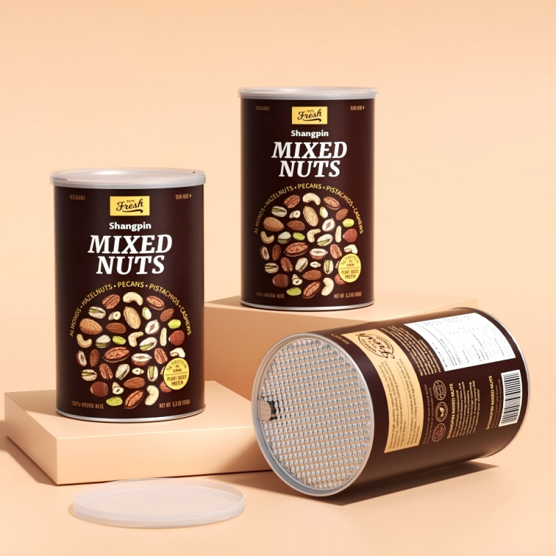 Food-grade aluminum foil cylindrical paper tube composite can (for storing coffee nuts)
