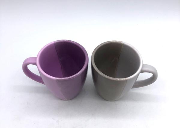 Food Grade Ceramic Drinking Cup Hand Painted Matte And Glzaed 2 Tone Color Dolomite Coffee Mug