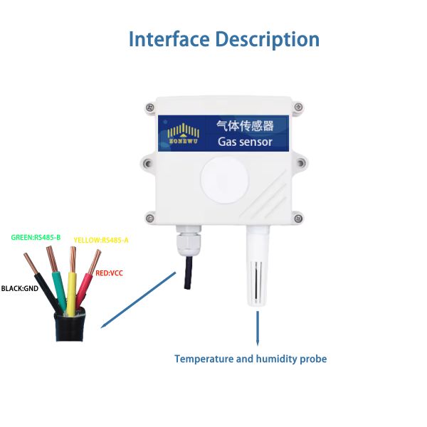 Industrial NH3 Transmitter, Greenhouse, Farm, Agricultural Ammonia Monitoring Instrument, Modbus RS485 NH3 Sensor