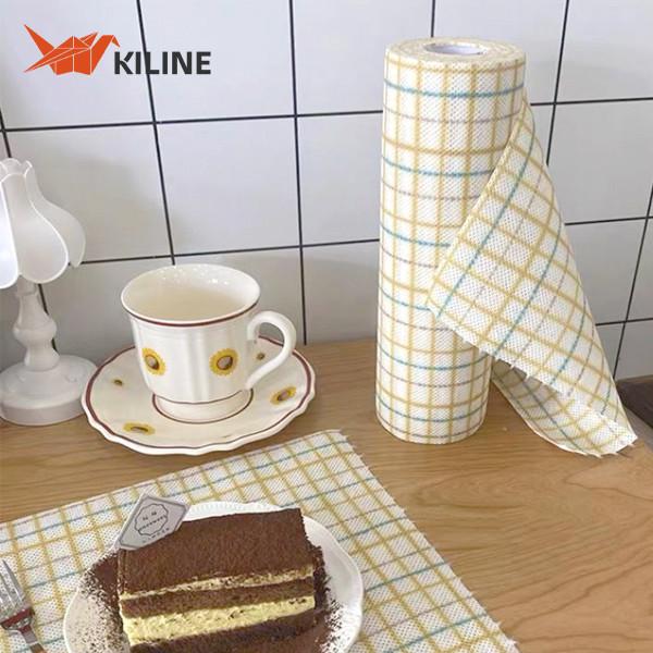 Lingettes de nettoyage commerciales jetables multicolores, serviettes de cuisine ménagères 80 g/m²