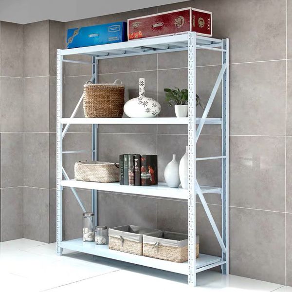 Light Gray Depth 300mm Free Standing Metal Shelves Without Bolt Screw