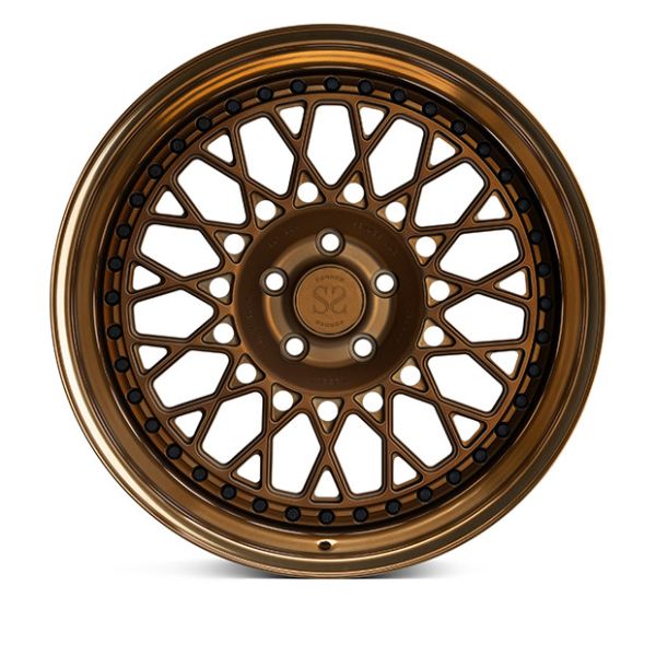 Алюминий А6061 выковал колеса 2 части в бронзе отполированной высоким лоском для роскошного автомобиля