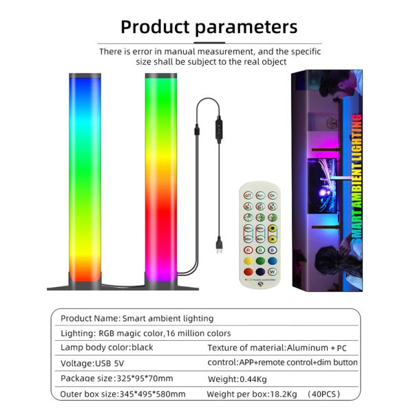 Свет предпосылки компьютера света ТВ Bluetooth настольной атмосферы RGB управлением ПРИЛОЖЕНИЯ светлый