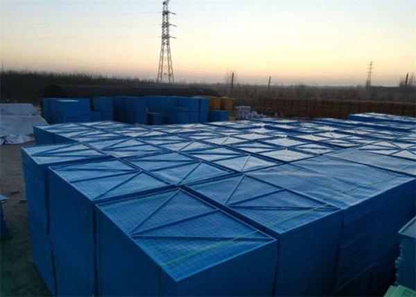 Blue Powder Coated Perimeter Safety Screens Galvanized Plate Punched