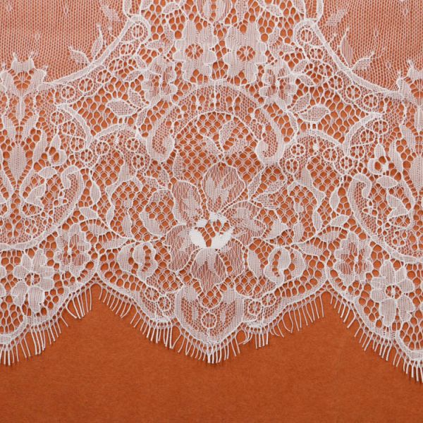 2017 New Fashion Ivory /Black  Eyelash Lace Edge Double Side 46CM