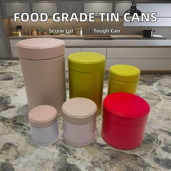 Food Grade Tea Spice Coffee Tin Box Containers Matcha Tin Cans Metal Airtight Tinplate Can Packaging