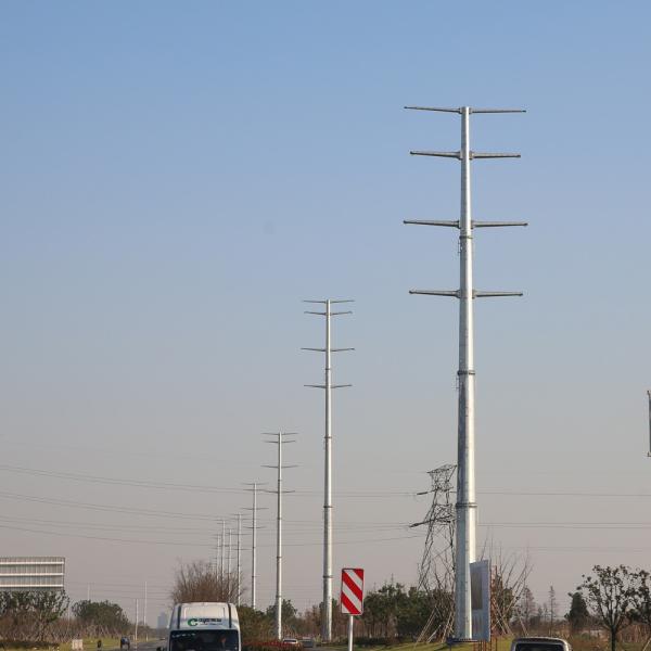 hot dip galvanized distribution transformer power pole steel tubular poles steel tubular poles