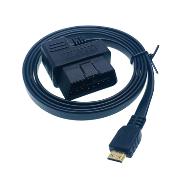 Black Ribbon OBD2 RJ45 to Ethernet OBD II Male to RJ45 Cable for Temperature Range -20-80°C User-friendly