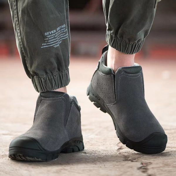 Rubber Insulated 6kv Suede  Men's Safety Boots With Kevlarr Anti-stab Midsole Work Boots