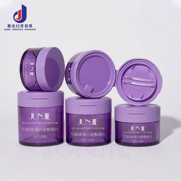 Containers cosmétiques en PET pour soins de la peau 100 g 120 g 150 g 200 g 250 g Ensembles de pots en coton