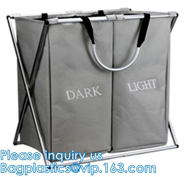 Laundry Bag, Foldable Laundry Sorter Basket, Multi Compartments, Bedroom Clothes Storage, Washing Basket