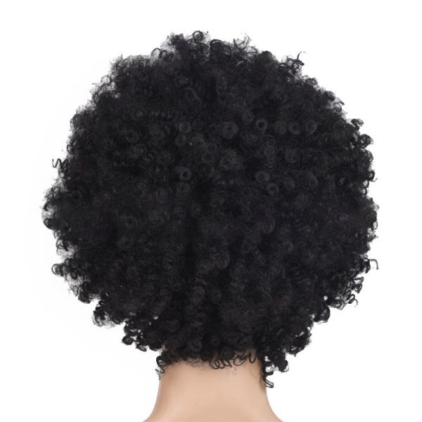 Short Hair Curly Wavy Wig for Black Ladies Machine Made Remy Hair Pixie Wig
