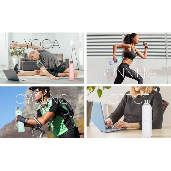 Stylish Gradient Outdoor Large Capacity Sports Frosted Plastic Water Bottle 1 Litre 1000ml Drink Bottle Bpa Free Safe With Copper Lid