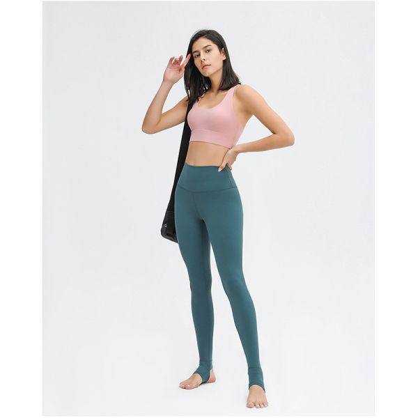 Спорт Капри сплошного цвета задыхаются тонкие подходящие высокие гетры йоги Waisted с карманами