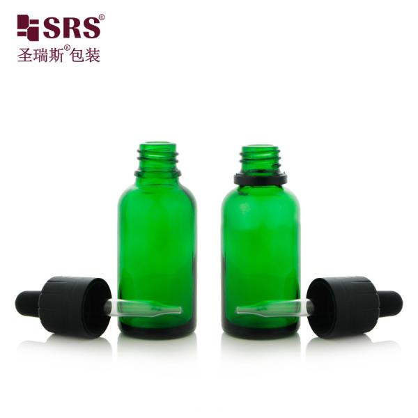 D009 Round Thick Wall Glass 5ML 10ML 15ML 20ML 30ML 50ML 100ML Tamper Evident Child Resistant Lid Dropper Bottle For Facial Serum