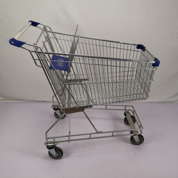 Multipurpose Q195 Steel Shopping Cart 125L Supermarket Metal Wire Trolley
