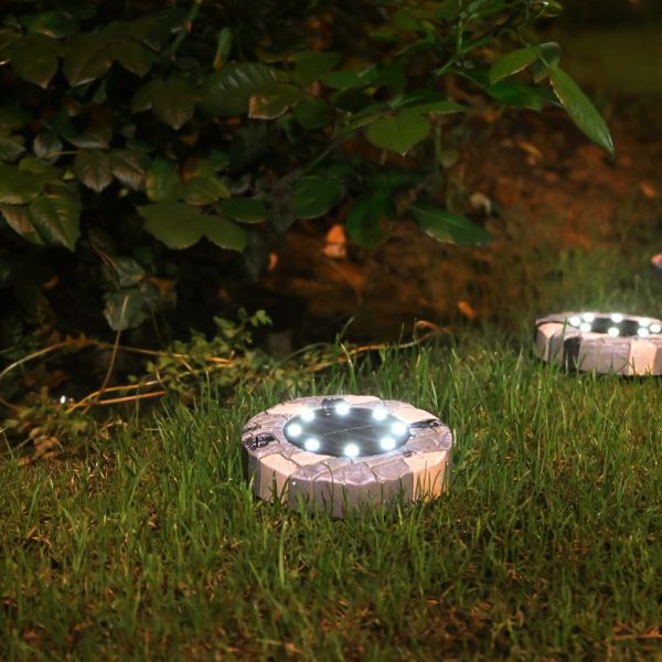 8 LED Solar Garden Light Outdoor Solar Powered Buried Lamp with Long Lifespan 20000h