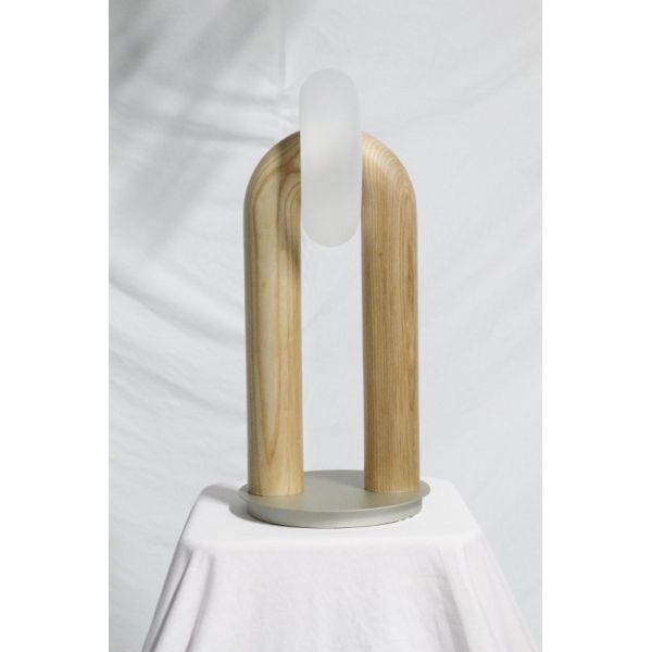 Modern Minimalist U-shaped Wooden Table Lamp with Multi-color LED Lighting for Bedside and Desk