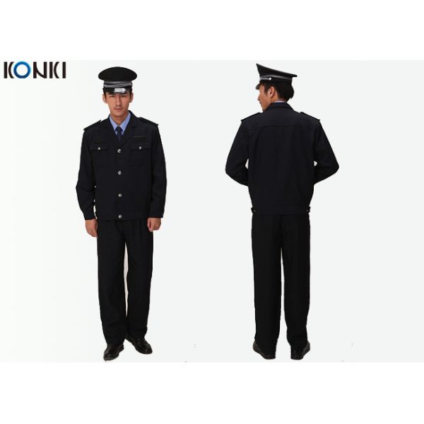 Black Two Pockets Security Officer Jackets For Security Guards